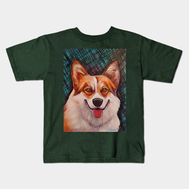 Corgi Queens dog Kids T-Shirt by StephaniePerryArt